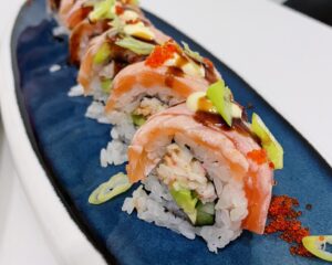 Featured image for “Запечен сьомга рол 8 бр”